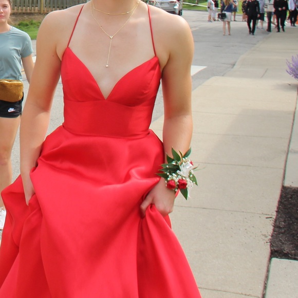 Sherri Hill Red Gown 53661 - Picture 3 of 6